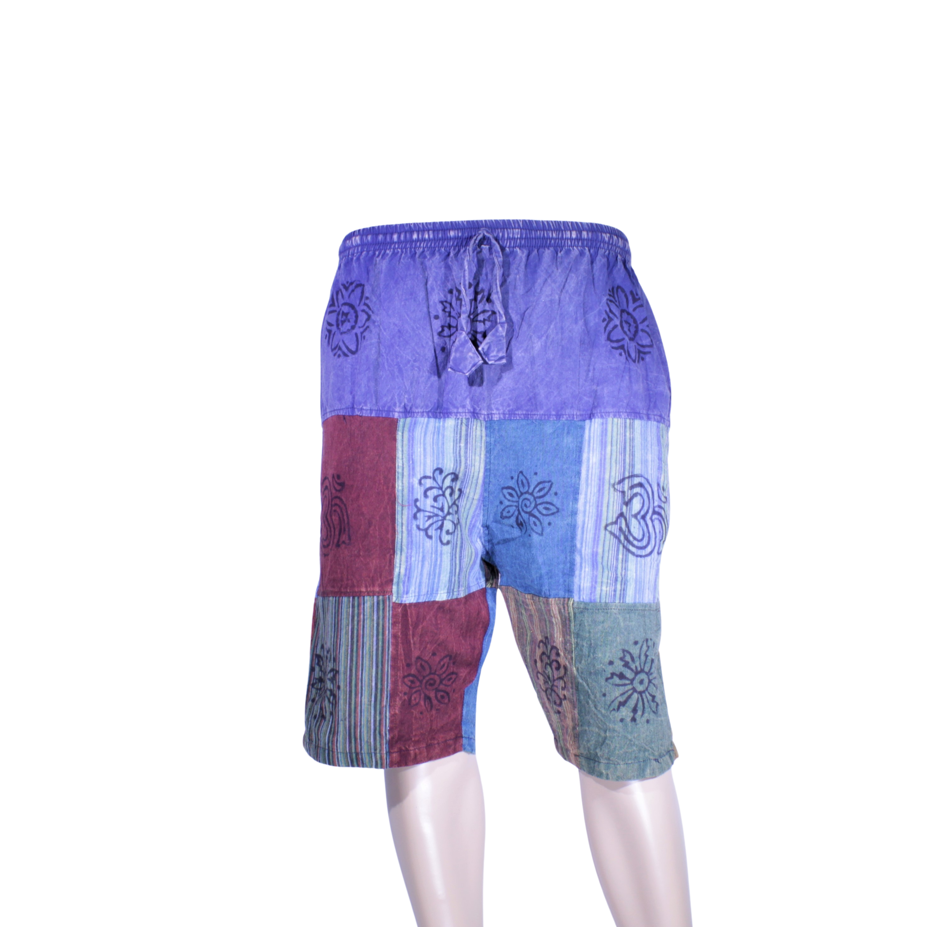 patchwork harem shorts