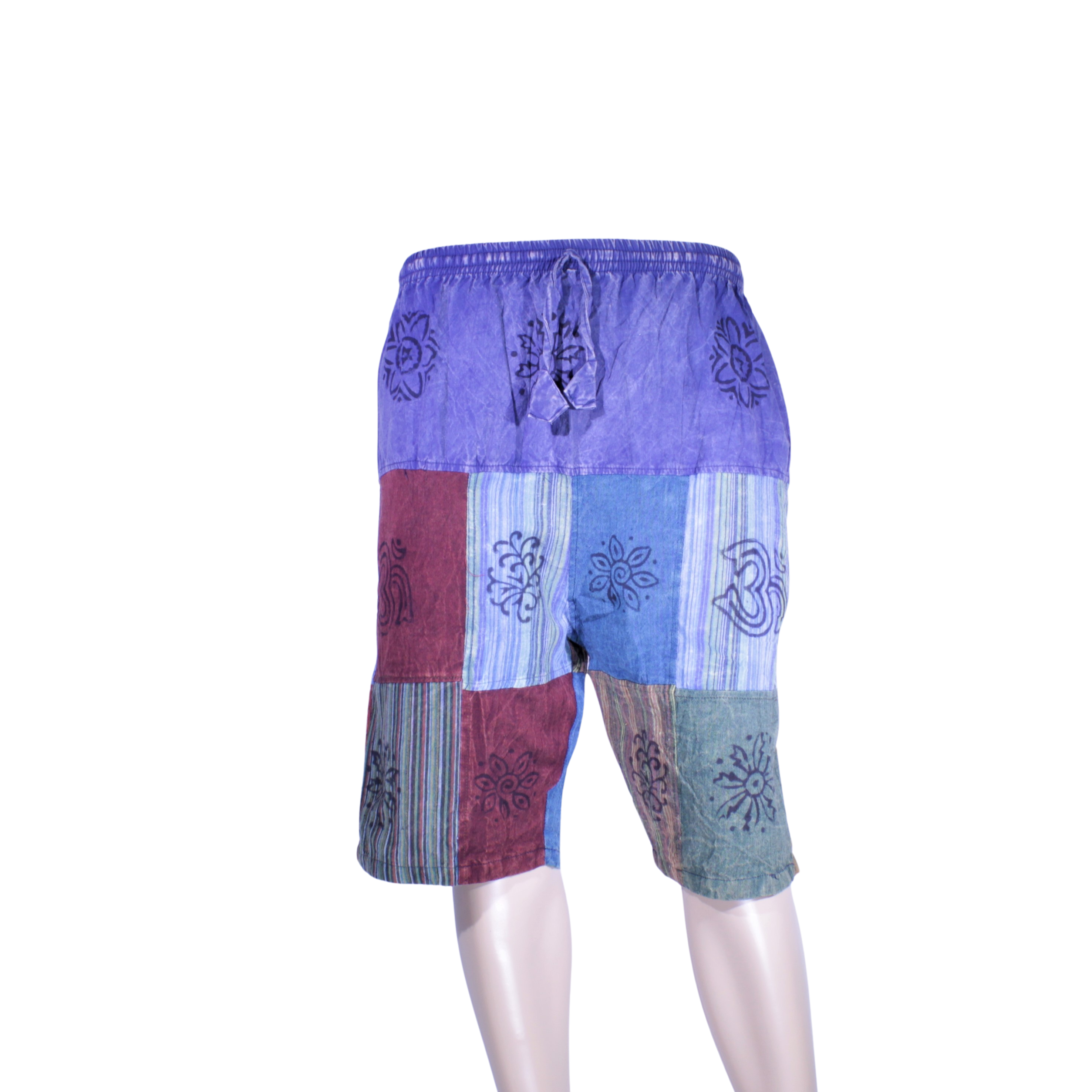 patchwork harem shorts