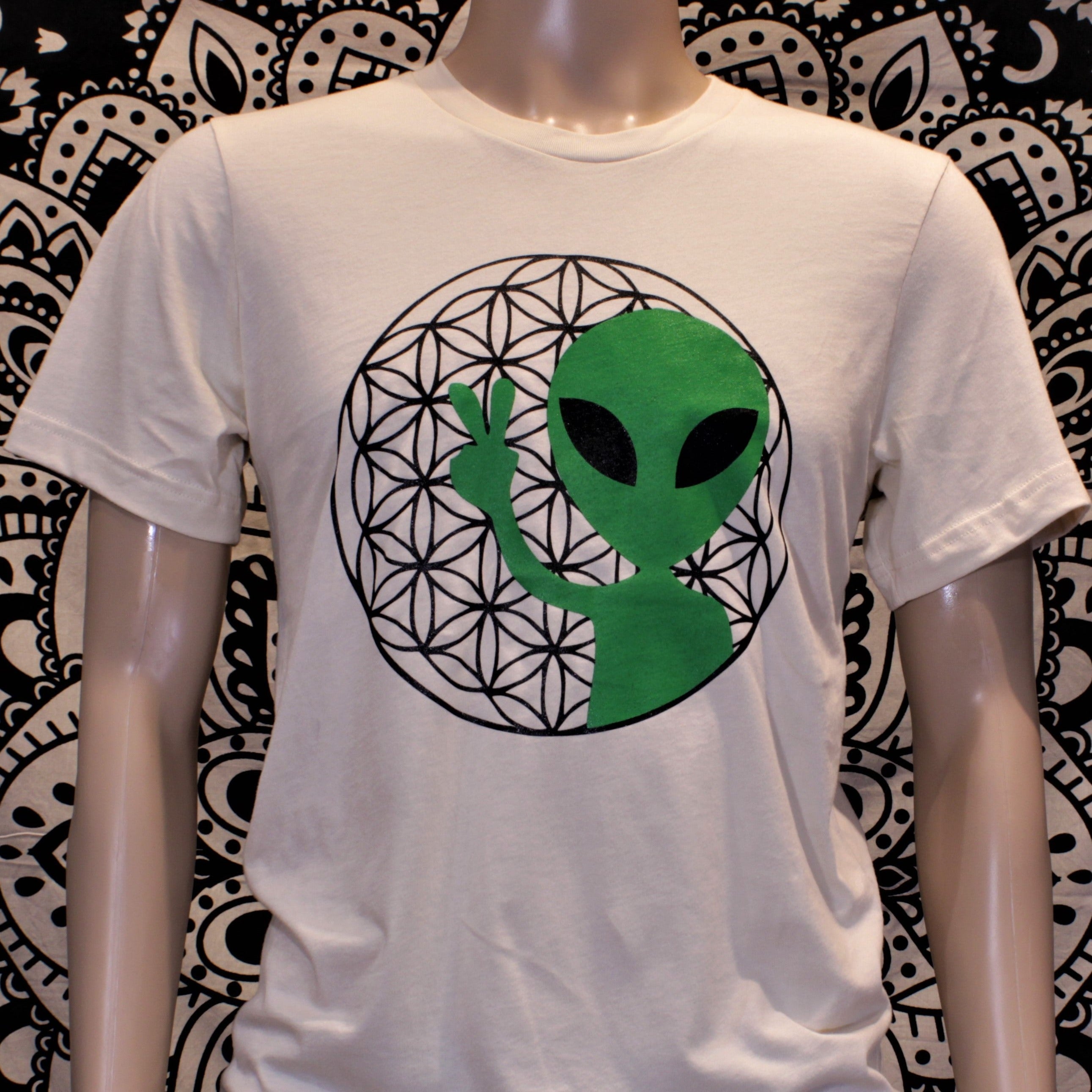 Cotton Short Sleeve T-Shirt Alien Print