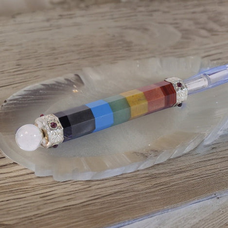 Natural Seven Chakra Gemstone Wand | Crystal Wand