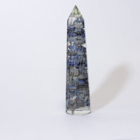 Orgone Natural Sodalite Obelisk Tower Point Crystal