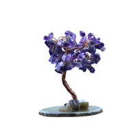 Tree of Life Natural Gemstone Amethyst on Agate Base - KalaVibes