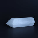 raw selenite pencil point tower side view