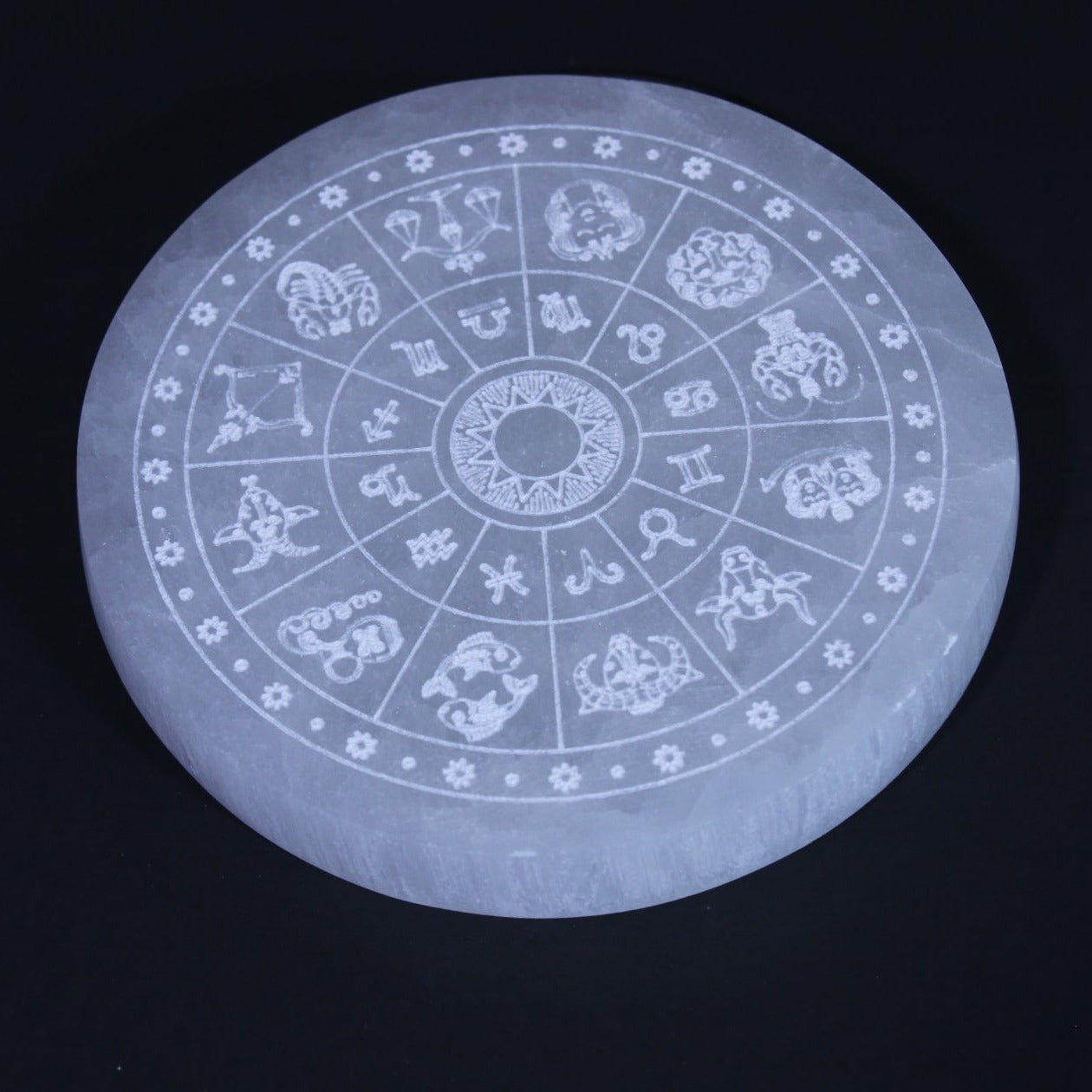 Selenite Zodiac Plate